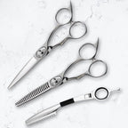 Saki Shears Tachi Set of Hair Shears for Professionals - Cutting and Thinning Shears - Skull Screw - 6.0 Inch - Japanese 440C Steel
