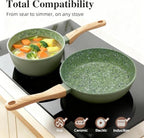 3 Piece Nonstick Set (Green / 3-Piece Set,9.25" skillet)