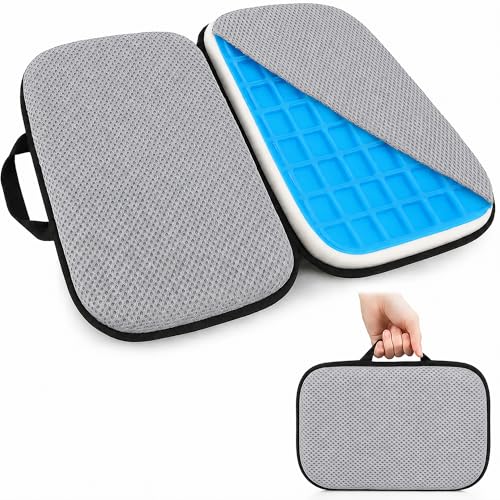 3 in 1 Foldable Gel Seat Cushion Featured with Memory Foam Breathable Seat Cushion for Pressure Relief (Gray - Mesh)