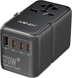MINIX 170W Universal Travel Adapter GaN III Travel Adapter Worldwide by MINIX