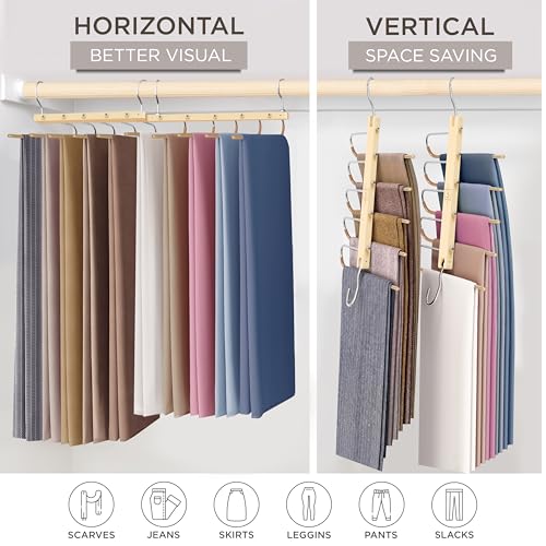 Pants Hangers Space Saving (Natural / 1 Pack)