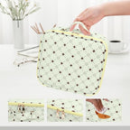 Travel Makeup Bag With 360° rotating LED Mirror (Green+Yello)