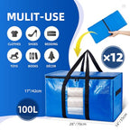 12 Pack Blue Extra Large Moving Bags (Blue / 12 Large)