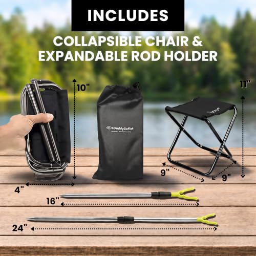 Kids Fishing Pole For Boys (Black (Complete Set) / 5ft)