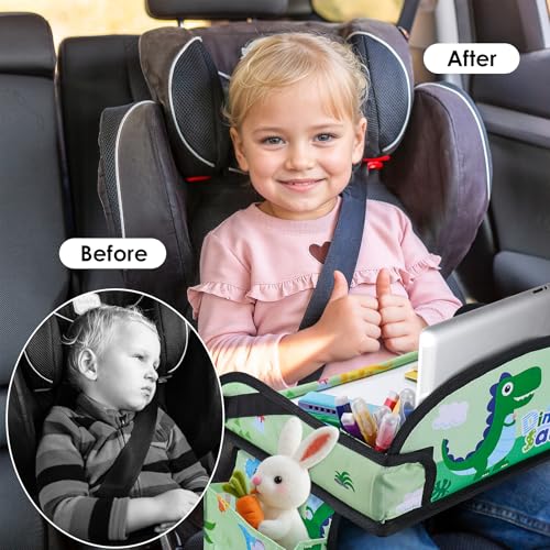 Kids Travel Tray for Car Seat (Green-1PCS)