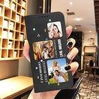 Design Your Personalized Picture Wallet Case Compatible with iPhone 17 Air 7 8 11 12+ Plus 13 14 15 16 Pro Max with Money Card Holder (Black-E)