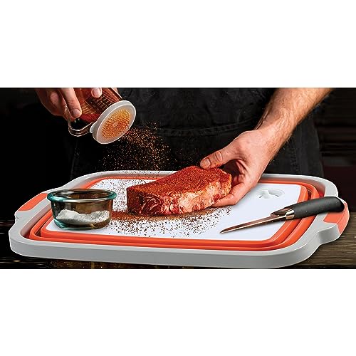 11L Collapsible BBQ Prep Tub with Lid (Orange / Large)