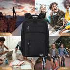 Black Backpack for Men Women (A6-black2 / 18.4 Inch)