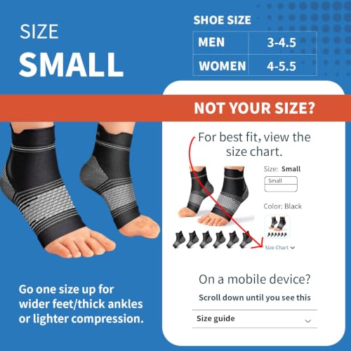 6 Pairs Plantar Fasciitis Socks (Black(6 Pairs) / Small (6 Pair))