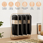 3 Pack 54" Garment Bags for Hanging Clothes (Black / 54" 3 Pack)