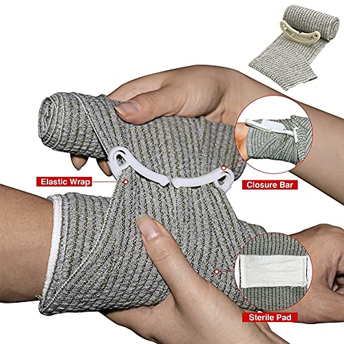 IFAK Kit Trauma Kit Military Medical First Aid Kits Bleeding Contral Emergency Survival Bug Out Bag for Camping Gear Supplies Hiking (Tan)