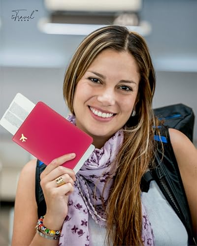 Passport Holder for Travel Essentials (Wine Red)