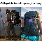 2 Pack Silica gel Collapsible Travel Cup 270ml (Pink & Purple)