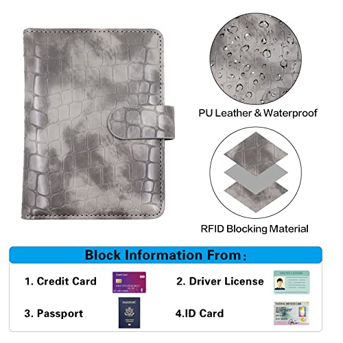 Premium Leather Passport Holder Covers Case (AL-Stone-grey)