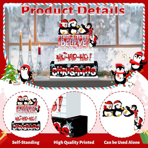 Christmas Tiered Tray Decor Set (Penguin)