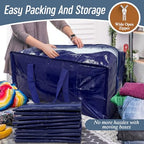 6 Pack Extra Heavy Duty Large Moving Bags with Strong Zipper (Dark Blue / 6 Pack)