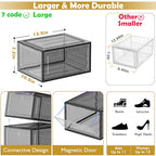 Large Thick Clear Shoe Organizer (Black / 9 pcs)