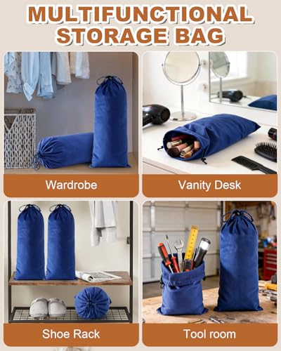 2 Pcs Single Shoe Bags for Travel (Palace Blue / 17.3"x8.6")