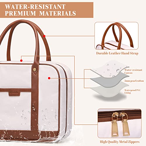 Toiletry Bag for Women Hanging Travel Toiletry Bag with Hook (P-Beige)