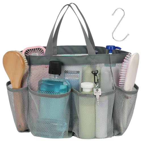 Mesh Shower Caddy Portable (Grey / L (Classic Dorm Caddy))