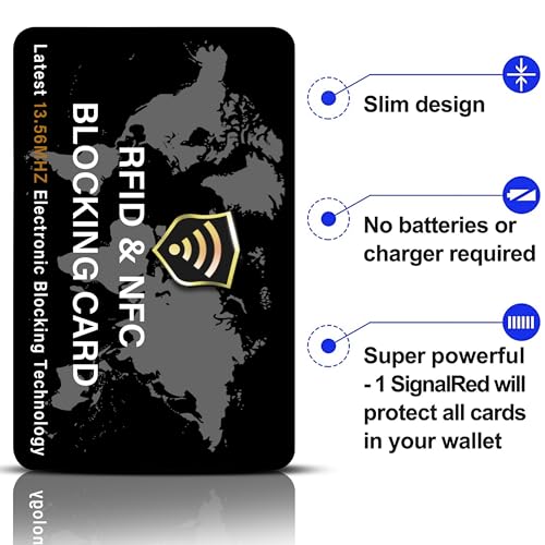 2 Pack RFID Blocking Card for Credit Debit ID Card (Black WM)