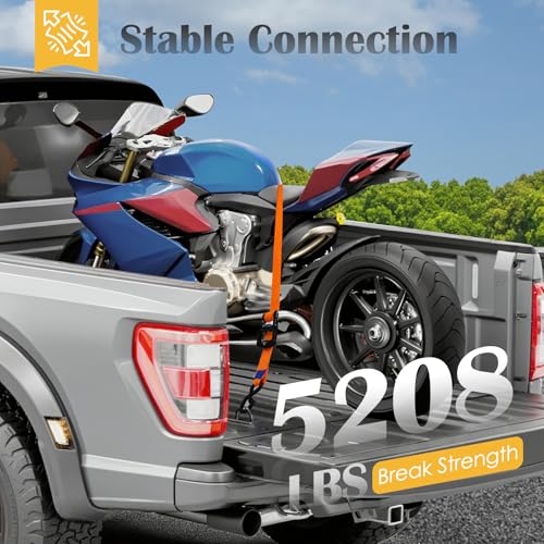 Ratchet Straps 4 Pack (Orange / 8.2 Ft)