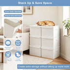 Large 22 Quart Linen Fabric Foldable Storage Bin Cube Organizer Basket with Flip (White / Medium - 4 Pack)