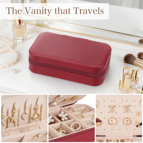 Travel Jewelry Box (Wine Red)