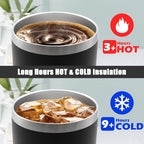 20oz Tumbler Insulated Coffee Tumblers with Lid Stainless Steel Black 4P (Black)