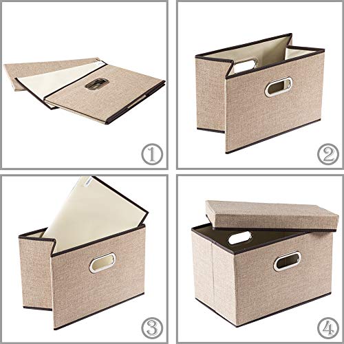 Collapsible Storage Cubes with Lids [1 (Khaki / M(1-Pack))