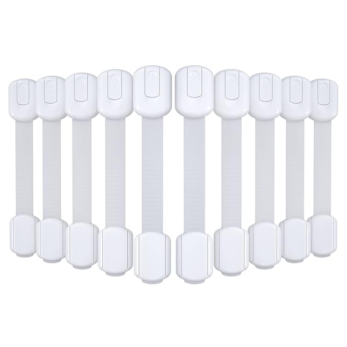 4our Kiddies 10 Pack Baby Proof Cabinet Latches, Childproof Drawer Latches by 4ourKiddies