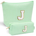 Cute Makeup Bag for Girls Women (Green / J)