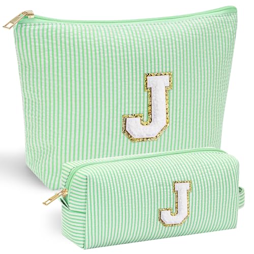 Cute Makeup Bag for Girls Women (Green / J)