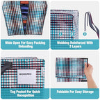 6 Pack Extra Large Moving Bags with Backpack Straps & Handles (Lattice Printing / 6 Pack)
