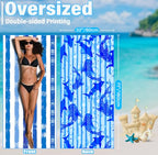 Microfiber Beach Towel (2 Pack Blue Peank Oil Paint Dream World / 32x71 Inch)