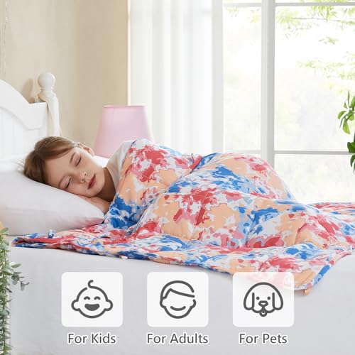 Weighted Blanket (19-pink Blue Tie Dye / 40" x 60" | 10lbs)