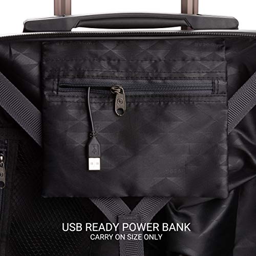 7272 Energie Expandable Hardside Luggage with Spinner Wheels and TSA Lock (3-Piece Set (19/24/27) / Black)