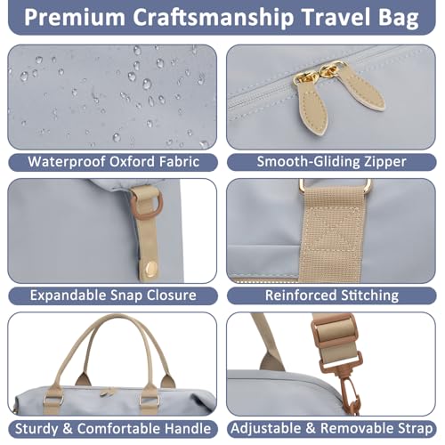 Women Travel Duffle Bags (Light Blue / Large)
