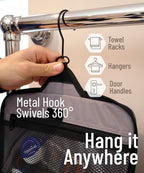 D&D Wanderlust Hanging Travel Toiletry Bag for Women & Men (Light Gray Medium)