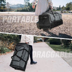 33" Large Rolling Travel Duffle Bag with Wheels and Handle (33" Black/Grey)