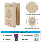 Rfid Passport Holder for Travel women (Beige)