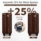 Luggage Sets 6 Piece (Mocha / 6 Piece Set (18/20/24/28/DB/TB))