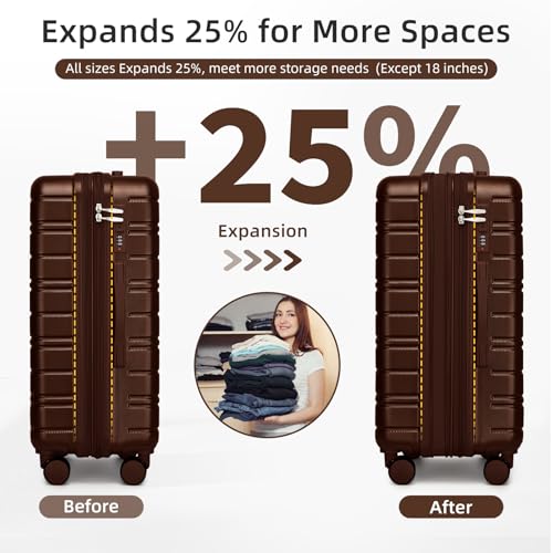 Luggage Sets 6 Piece (Mocha / 6 Piece Set (18/20/24/28/DB/TB))