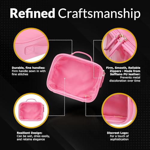 Pink Clear Makeup Bag (Large / Pink)