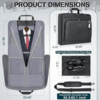 Garment Bags for Travel Carry On Garment Bag for Hanging Clothes (Grey)