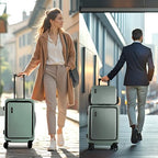 3 Piece Luggage Sets (3 Piece Set (20"/24") / Sage Green)
