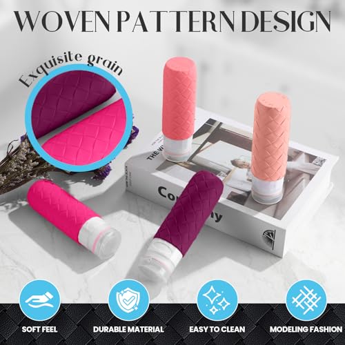 Travel Bottles for Toiletries (Purplish Red)
