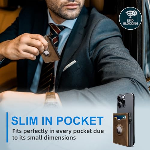 Airtag Wallet for Men (Red Brick121)