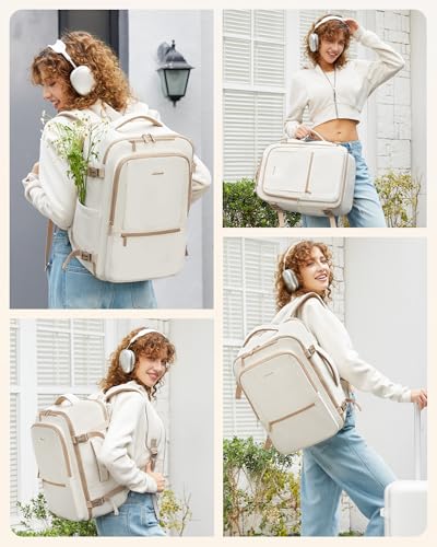 Travel Backpack for Women & Men (Beige / 19 Inch - 4 Pcs)