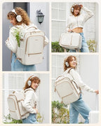 Travel Backpack for Women & Men (Beige / 19 Inch - 4 Pcs)